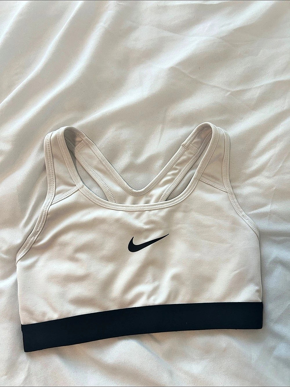 Nike Dri-FIT Indy Sports Bra White & Black Size XS